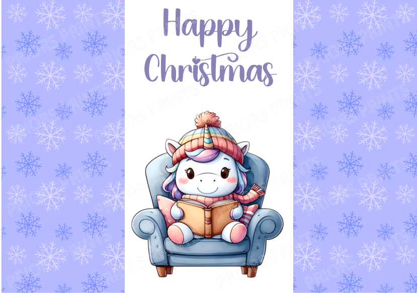 Unicorn Christmas Chocolate Bar Wrapper