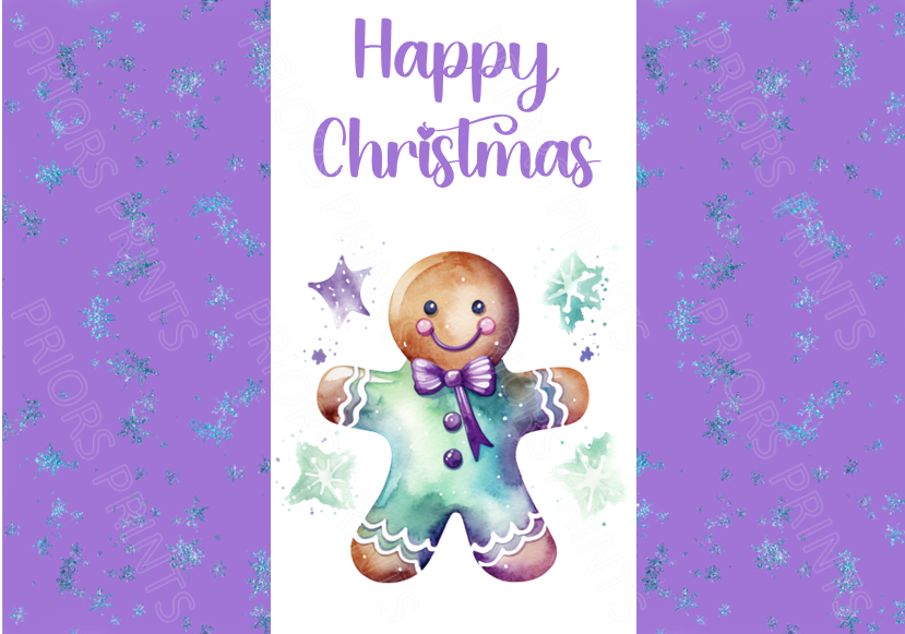 Teal & Purple Christmas Chocolate Bar Wrapper
