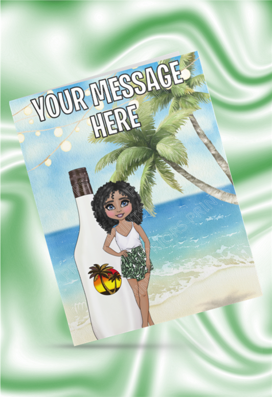 Female Malibu Personalised Card For Any Occasion