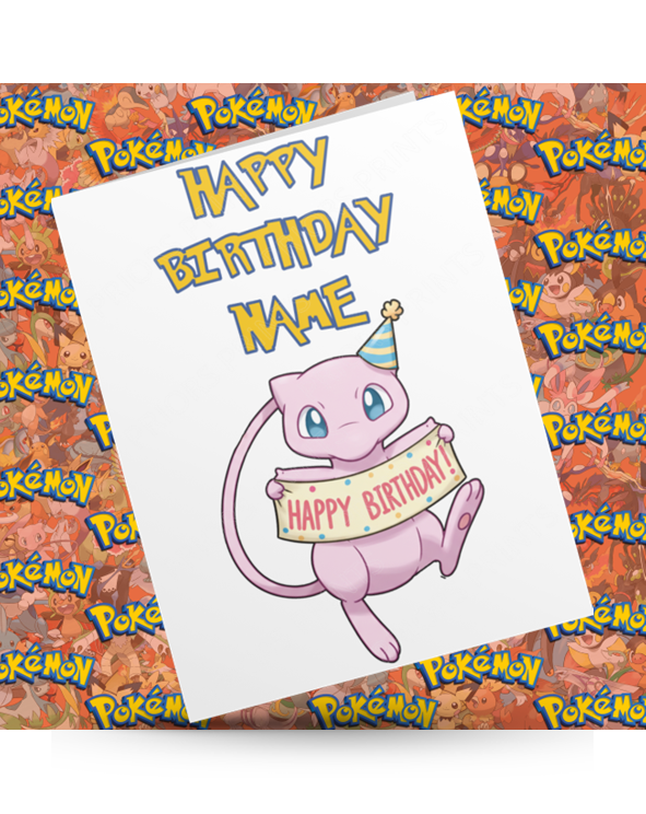 Pokemon Personalised Birthday Card