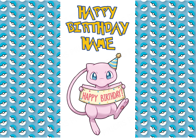 Pokemon Personalised Birthday Chocolate Bar Wrapper
