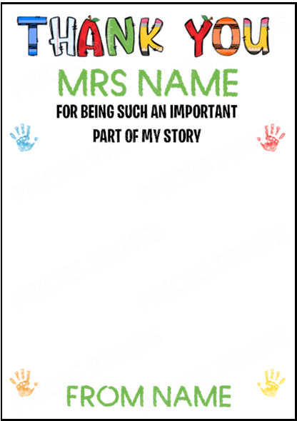 Personalised Thank You Teacher Gift Card Holder, For Teaching Assistant, Head Teacher, Key Worker, Preschool, End Of Term Gift Present