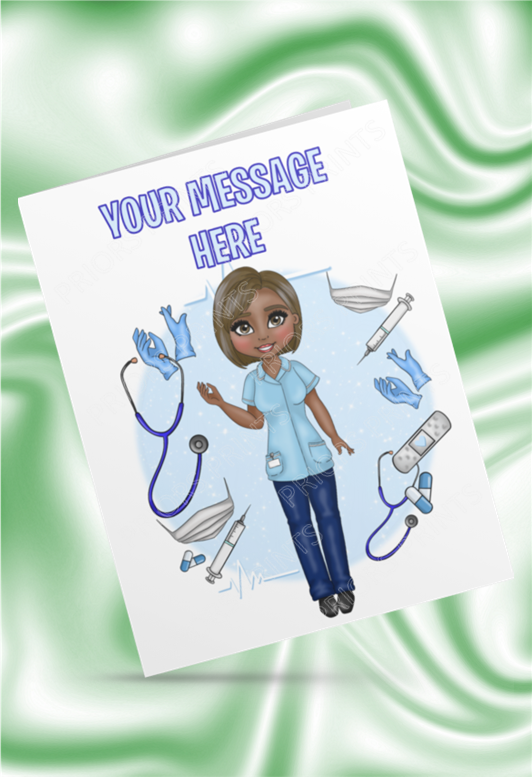 Female Nurse Personalised Card For Any Occasion
