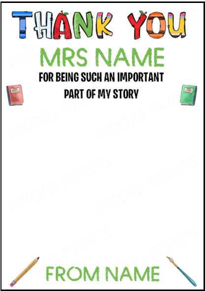 Personalised Thank You Teacher Gift Card Holder, For Teaching Assistant, Head Teacher, Key Worker, Preschool, End Of Term Gift Present