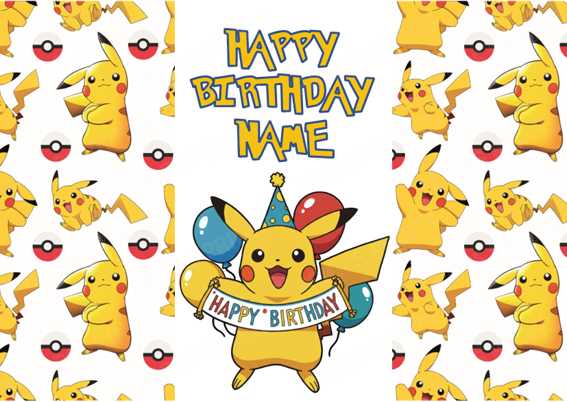 Pokemon Personalised Birthday Chocolate Bar Wrapper