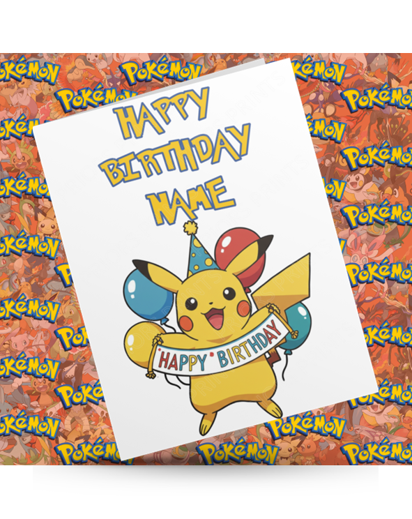 Pokemon Personalised Birthday Card