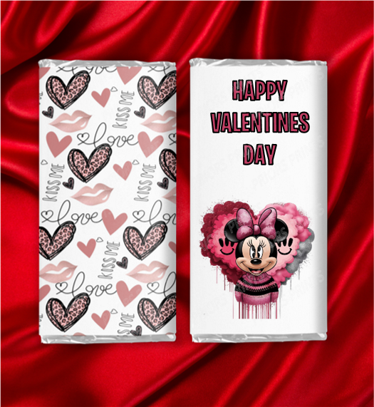 Minnie Mouse Valentines Chocolate Bar Wrappers