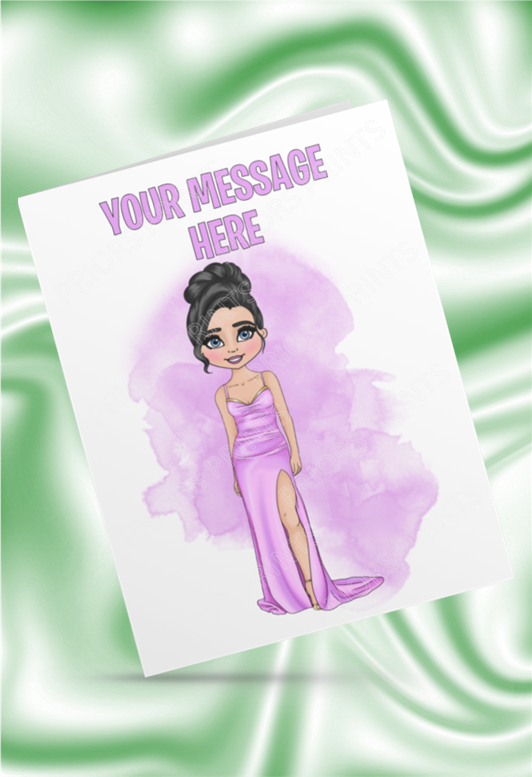 Purple Ring Female Personalised Card For Any Occasion