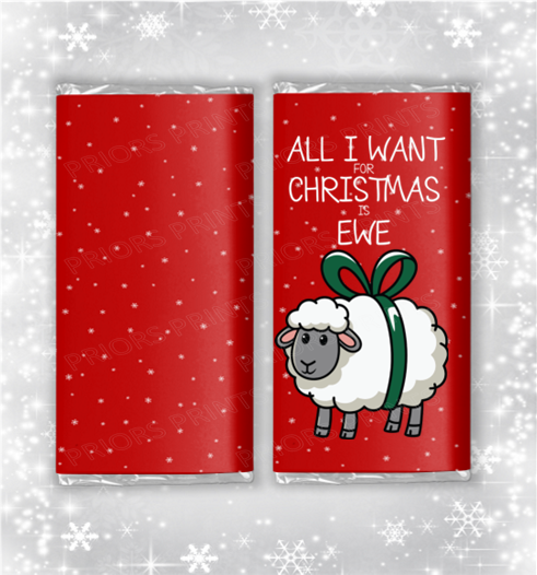 Funny Christmas Chocolate Bar Wrapper