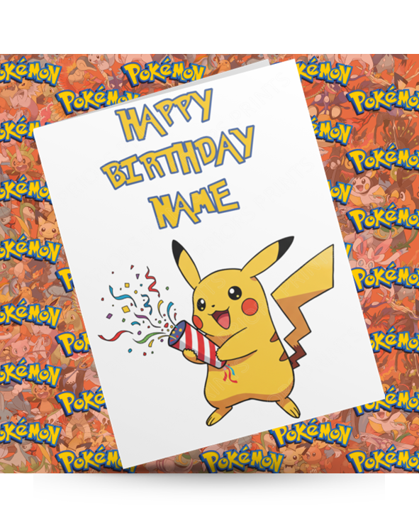 Pokemon Personalised Birthday Card
