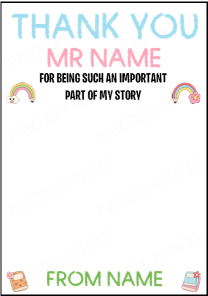 Personalised Thank You Teacher Gift Card Holder, For Teaching Assistant, Head Teacher, Key Worker, Preschool, End Of Term Gift Present
