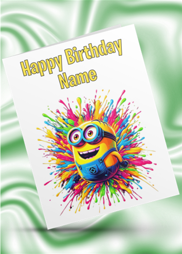 Minions Colour Splash Personalised Birthday Card