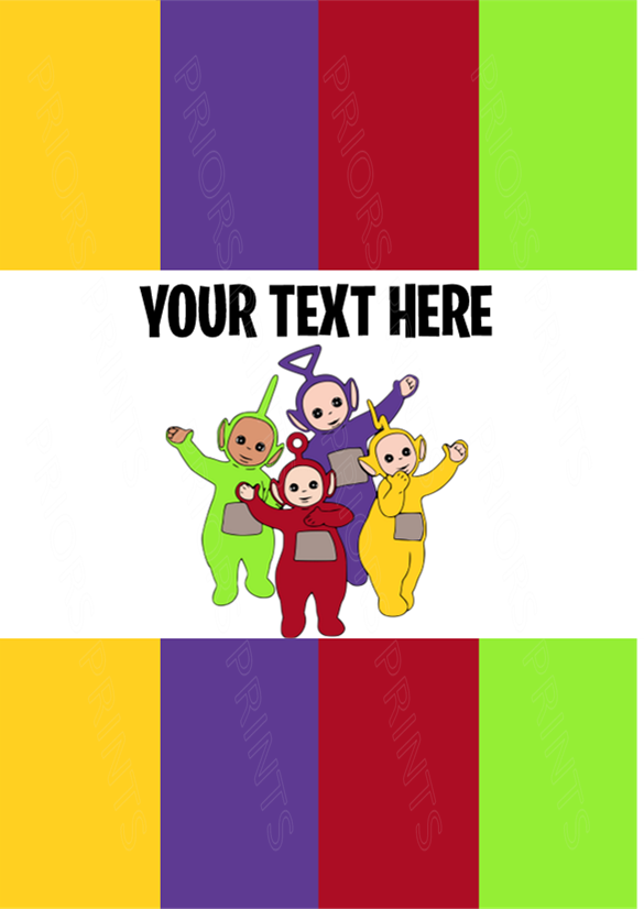 Teletubbies Chocolate Bar Wrapper- To add own Text