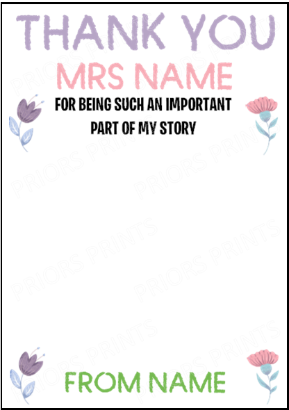 Personalised Thank You Teacher Gift Card Holder, For Teaching Assistant, Head Teacher, Key Worker, Preschool, End Of Term Gift Present