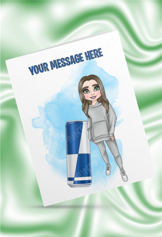 Female Red Bull Personalised Card For Any Occasion