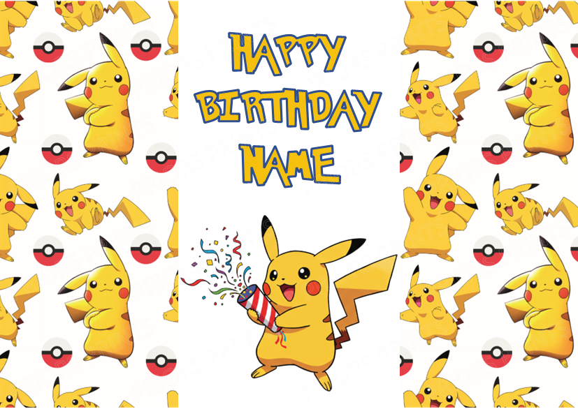 Pokemon Personalised Birthday Chocolate Bar Wrapper