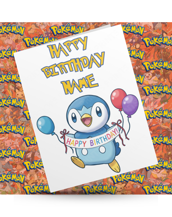 Pokemon Personalised Birthday Card