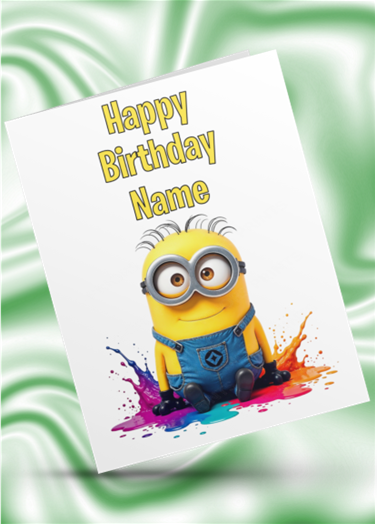 Minions Colour Splash Personalised Birthday Card