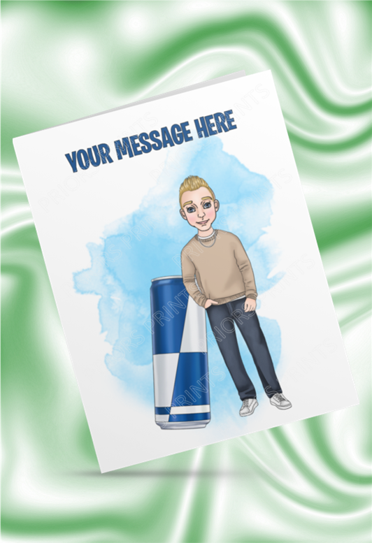 Male Red Bull Personalised Card For Any Occasion