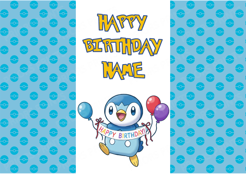 Pokemon Personalised Birthday Chocolate Bar Wrapper