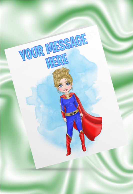 Female Superhero Personalised Card For Any Occasion