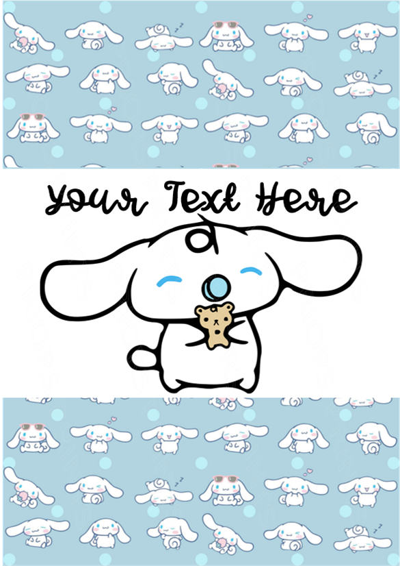 Cinnamoroll Chocolate Bar Wrappers- To add own Text
