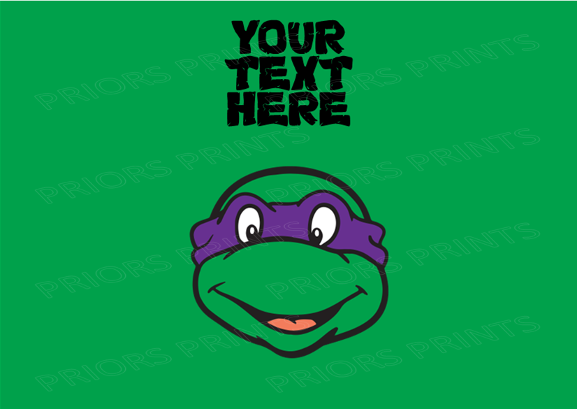 Turtle Face Chocolate Bar Wrappers- To add own Text