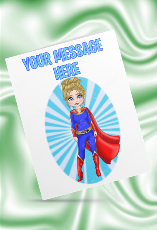 Female Superhero Personalised Card For Any Occasion
