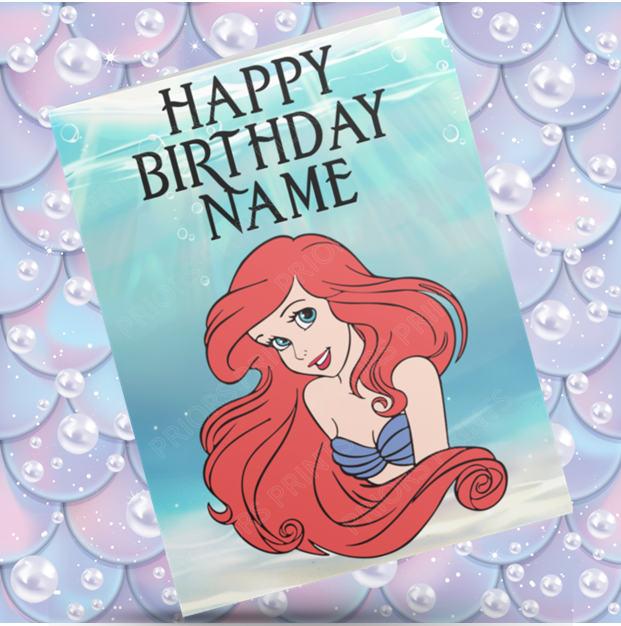 The Little Mermaid Personalised Birthday Cards