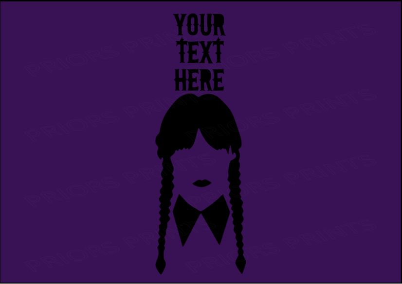Wednesday Adams Chocolate Bar Wrappers- To add own Text