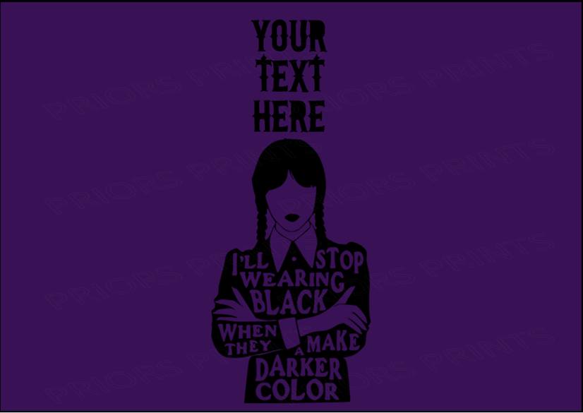 Wednesday Adams Chocolate Bar Wrappers- To add own Text