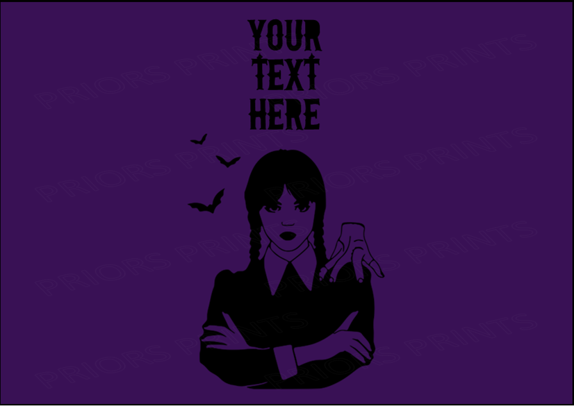 Wednesday Adams Chocolate Bar Wrappers- To add own Text