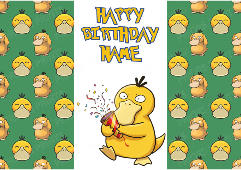 Pokemon Personalised Birthday Chocolate Bar Wrapper