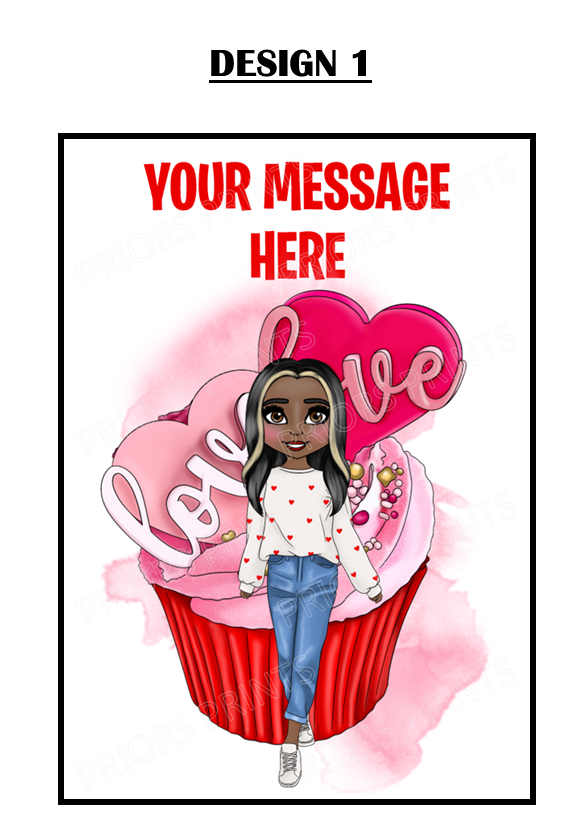 Love Heart Jumper Female Personalised Card For Any Occasion