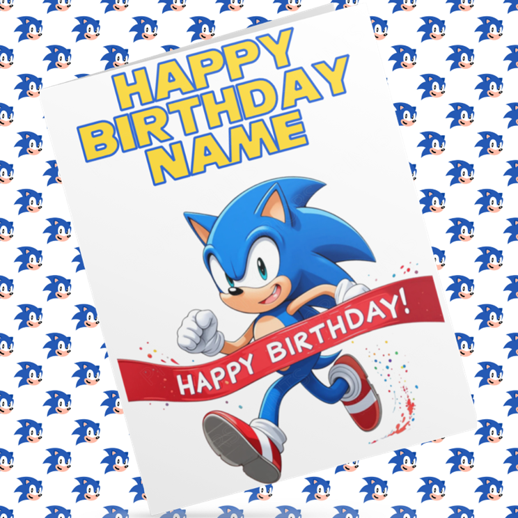 Sonic The Hedgehog Personalised Birthday Cards