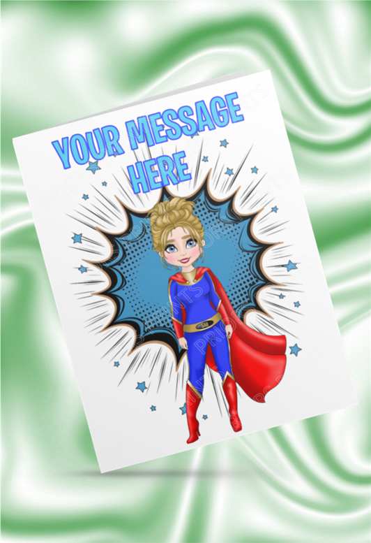 Female Superhero Personalised Card For Any Occasion
