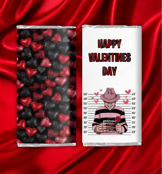 Freddy Krueger Valentines Chocolate Bar Wrapper