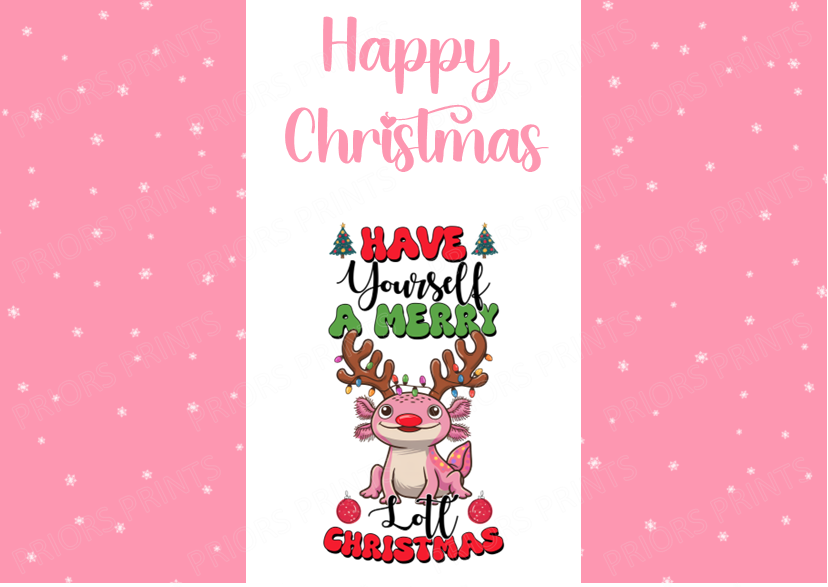 Axolotl Christmas Chocolate Bar Wrapper