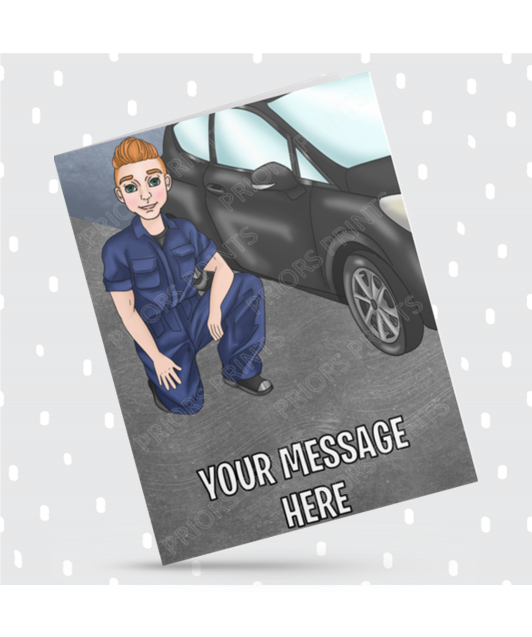Male Alloy Wheel Technician Personalised Card For Any Occasion