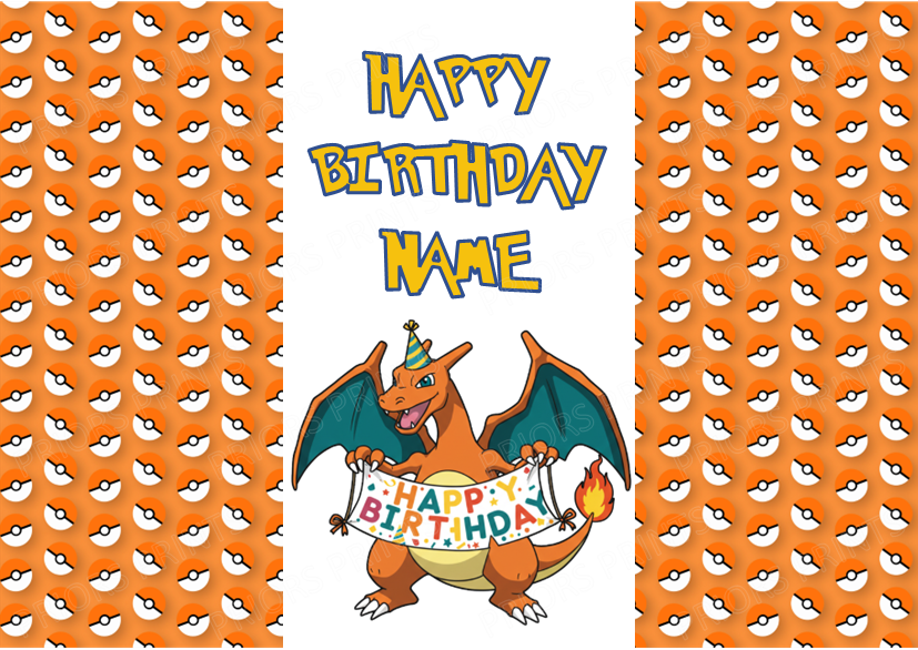 Pokemon Personalised Birthday Chocolate Bar Wrapper
