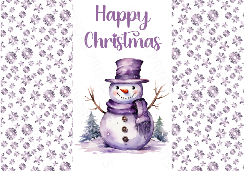 Purple Christmas Chocolate Bar Wrapper