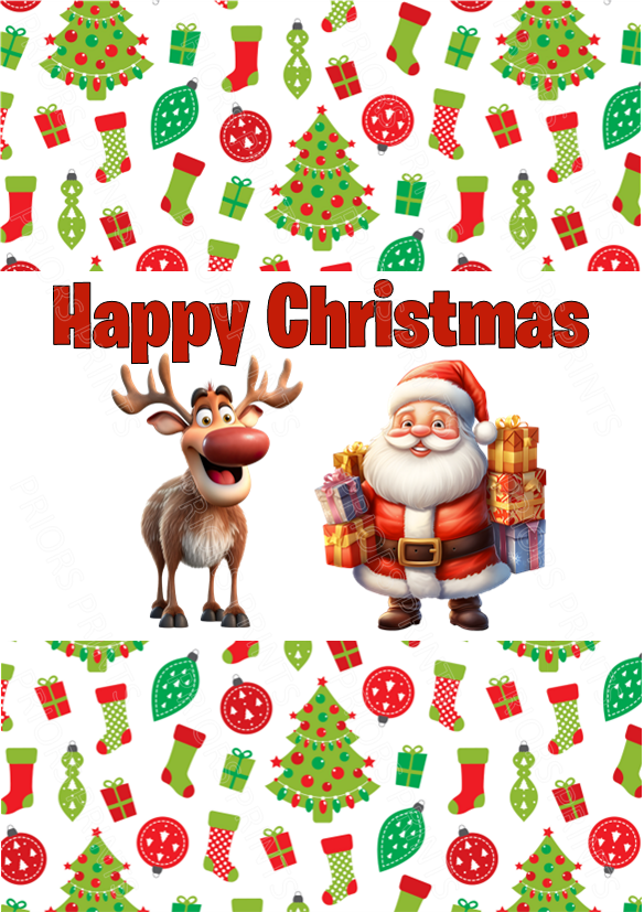Younger Child Santa & Rudolph Christmas Chocolate Bar Wrapper- Matches Santa Letter, Certificates & Scratch Cards