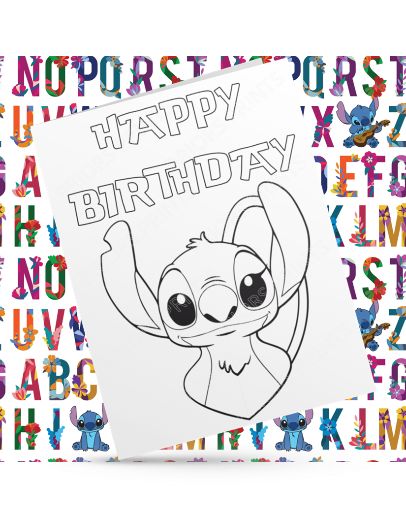 Stitch Colour Your Own Birthday Card