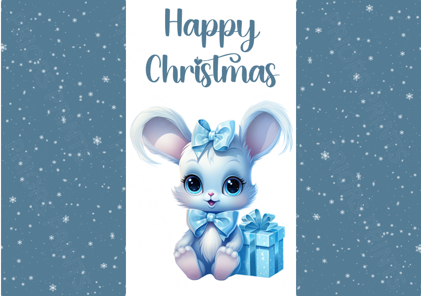 Blue Christmas Chocolate Bar Wrapper