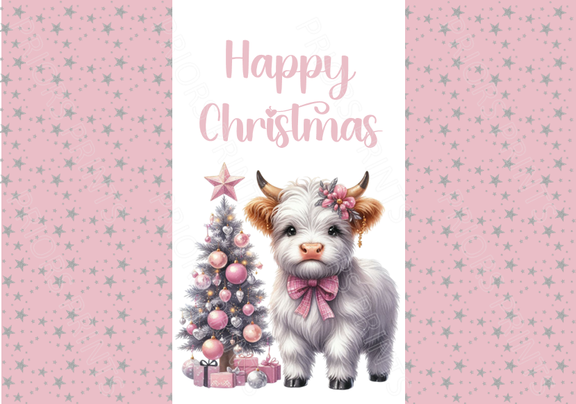 Light Pink & Silver Christmas Chocolate Bar Wrapper