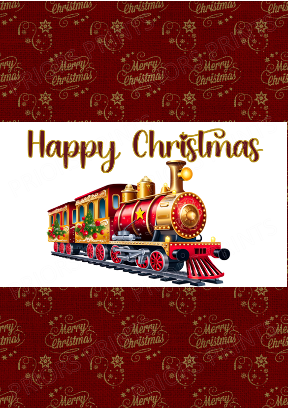 Vintage Christmas Train Chocolate Bar Wrapper