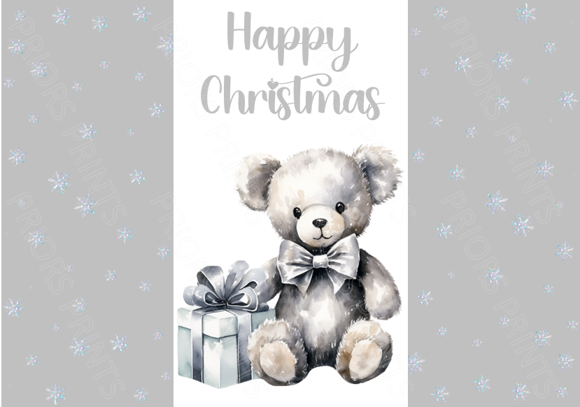 Silver Christmas Chocolate Bar Wrapper