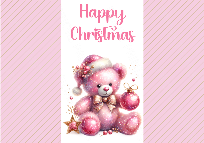 Pink Sparkles Christmas Chocolate Bar Wrapper