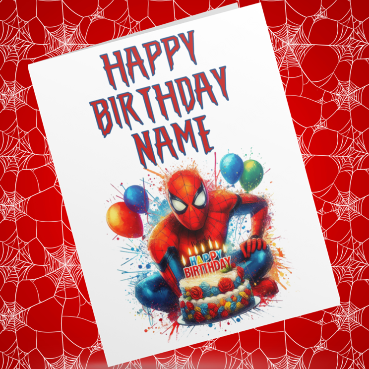 Spiderman Personalised Birthday Cards