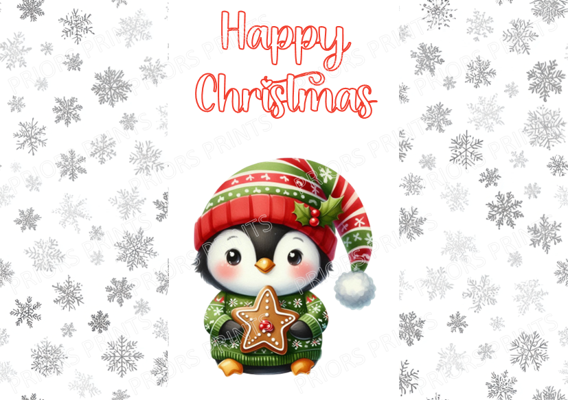 Cute Penguin Christmas Chocolate Bar Wrapper
